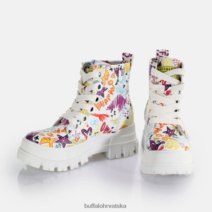 bijeli grafit Buffalo aspha lace up hi ankle-boot vegan |čizme TDD6T375